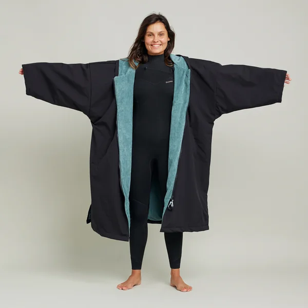 Poncho surf Adulte, 950 noir