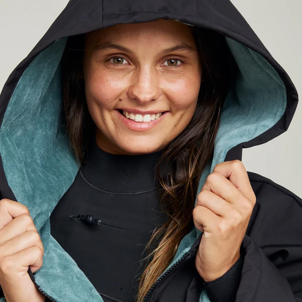 Poncho surf Adulte, 950 noir