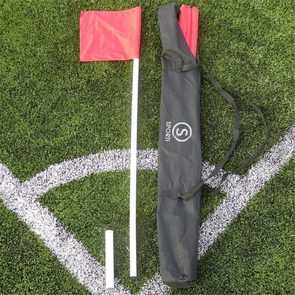 Poteau de corner Sporti - Lot de 4 piquets rigides avec fanions