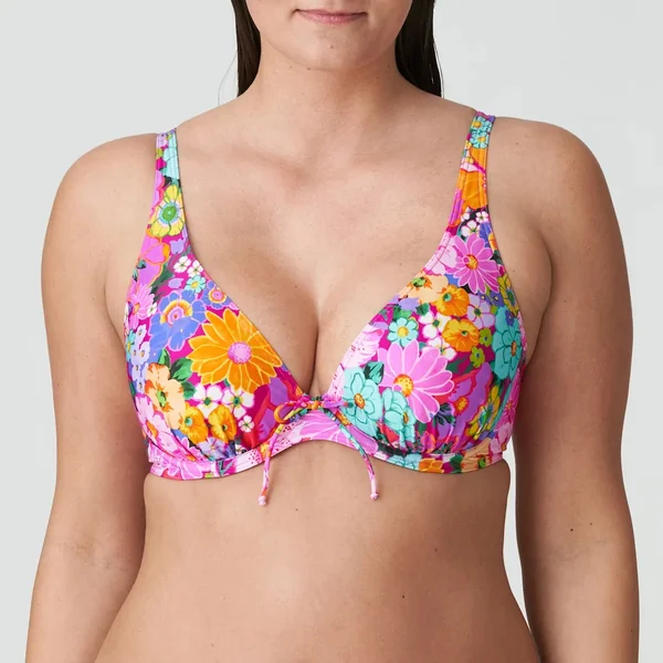 PrimaDonna Swim - Haut de bikini demi-mousse plongeant 36 (80) D Floral Explosion Najac