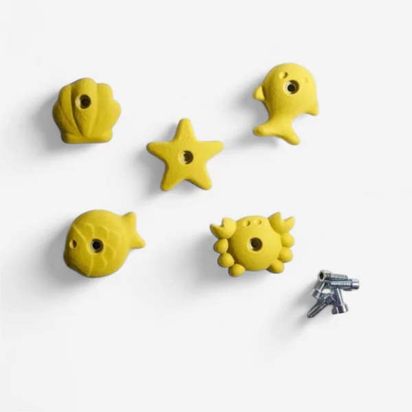 Prise d'escalade Altissimo - Lot de 5 prises 100 mm enfant série marin