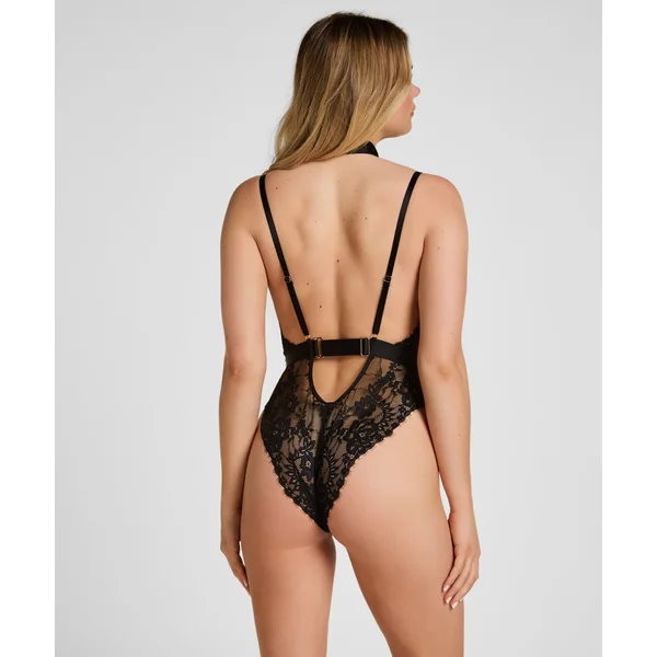 Private body entrejambe ouvert Brandy - Noir