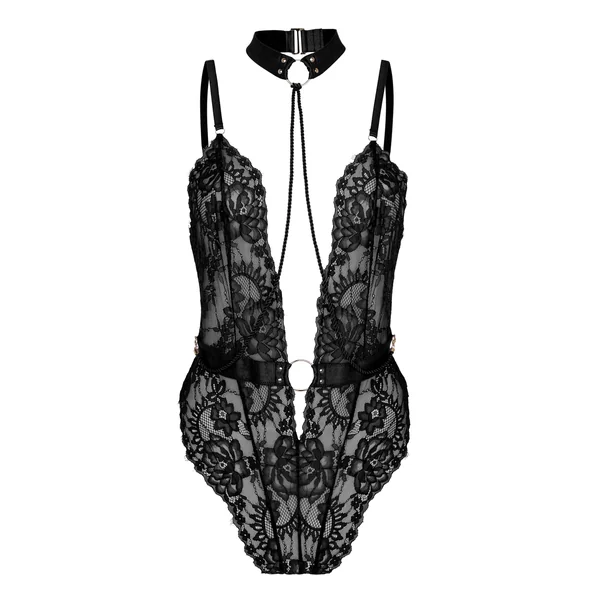 Private body entrejambe ouvert Brandy - Noir