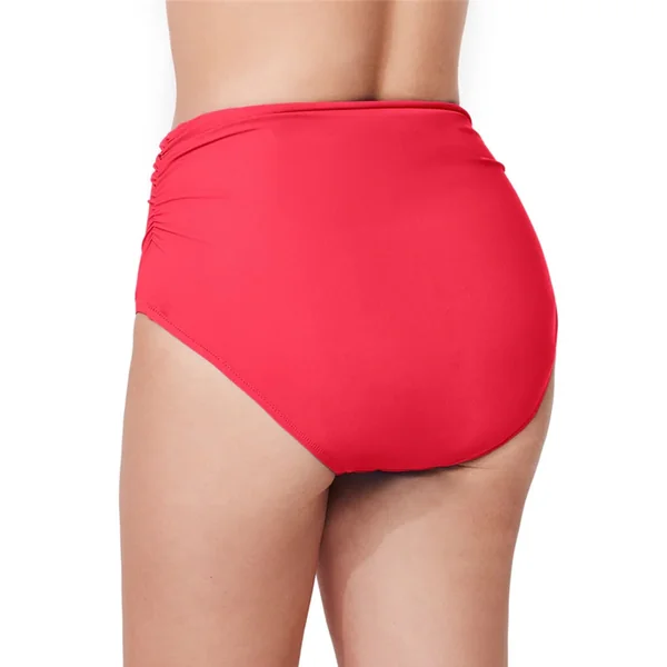 Profile by Gottex - Culotte de maillot plissée sur les côtés taille haute Corail 16 Tutti Frutti