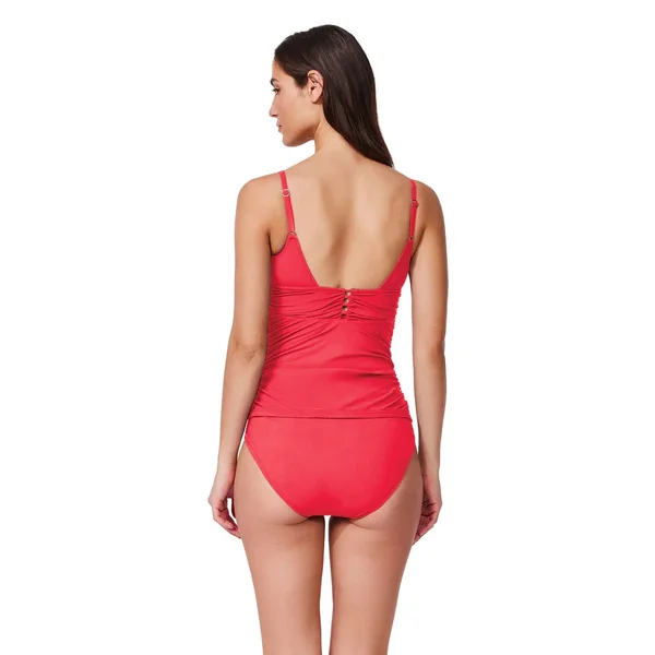Profile by Gottex - Haut de tankini col V avec perles dorées D Corail 10 Tutti Frutti