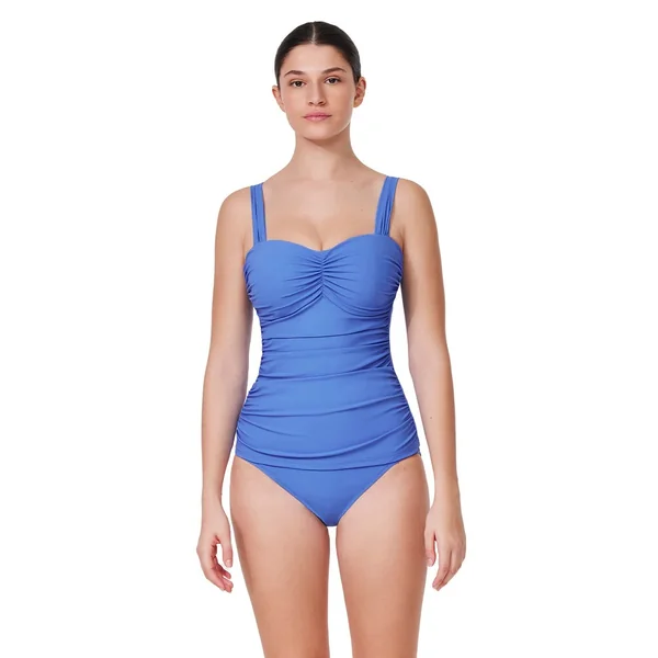 Profile by Gottex - Haut de tankini plissé avec bretelles ajustables 36 (80) D Hampton Blue Tutti Frutti