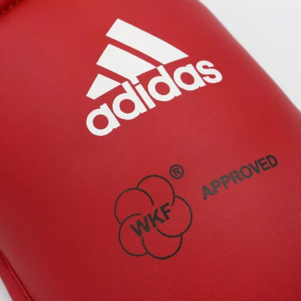 Protèges tibias pieds karaté Adidas - Wkf rouge