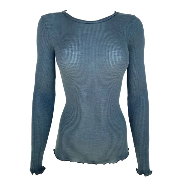 Pull bleu Laine & Soie Tempete