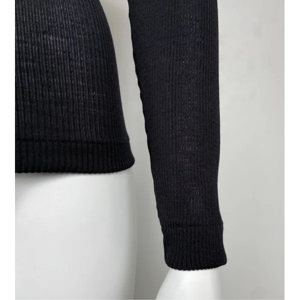Pull laine & soie avec bande strass Noir