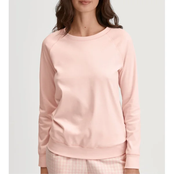 Pull rose clair en coton et col rond Favourites Universe Pearl Blush