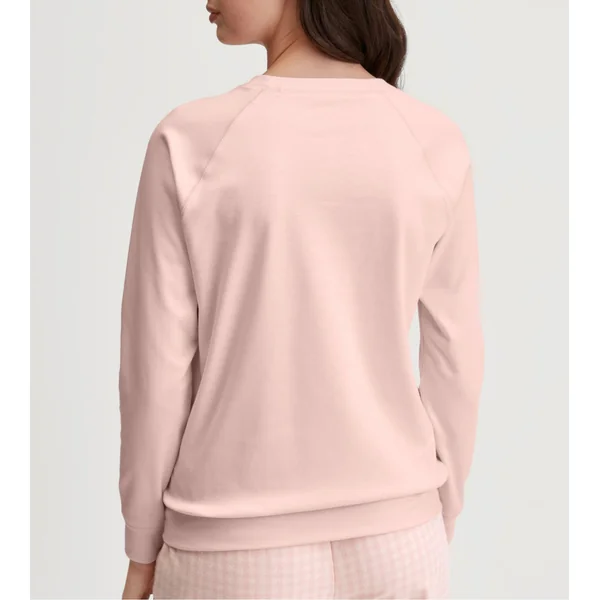 Pull rose clair en coton et col rond Favourites Universe Pearl Blush