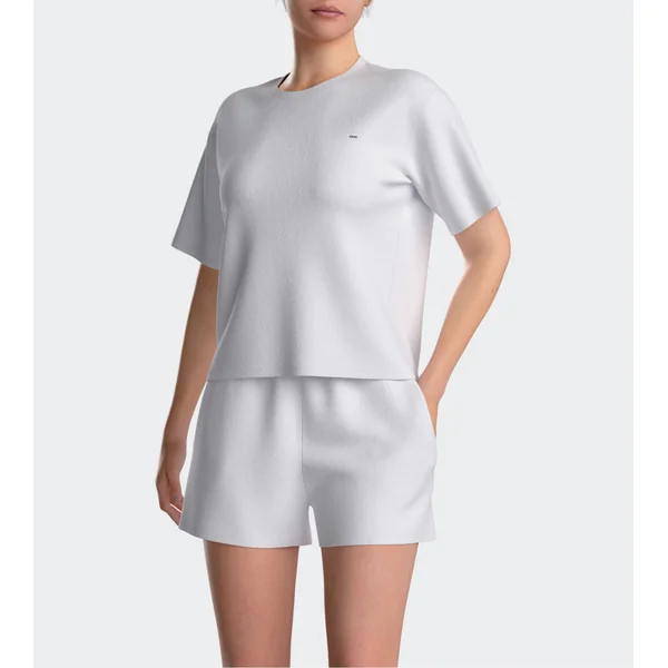 Pyjama court en éponge femme Blanc