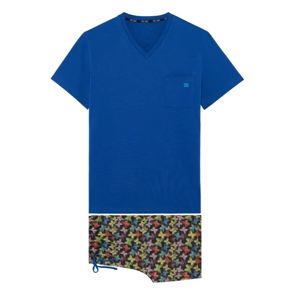 Pyjama court homme imprimé Butterfly multicolore