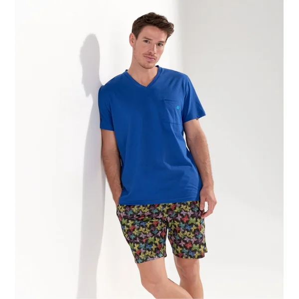 Pyjama court homme imprimé Butterfly multicolore