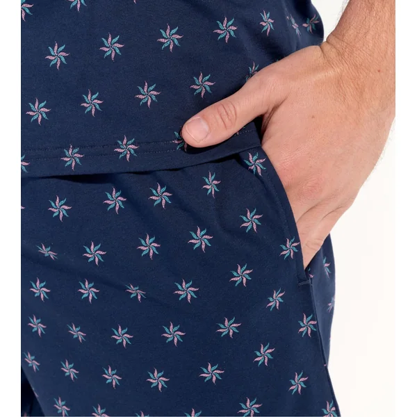 Pyjama court Indio imprimé Bleu marine