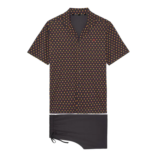 Pyjama court Jegor Black Print