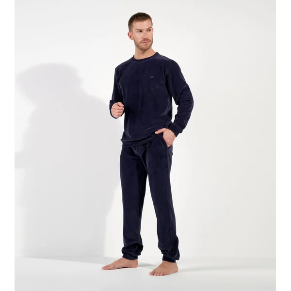 Pyjama en velours côtelé homme bleu marine Ronnie