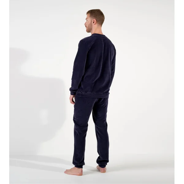 Pyjama en velours côtelé homme bleu marine Ronnie
