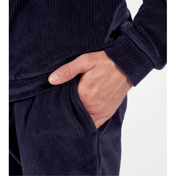 Pyjama en velours côtelé homme bleu marine Ronnie