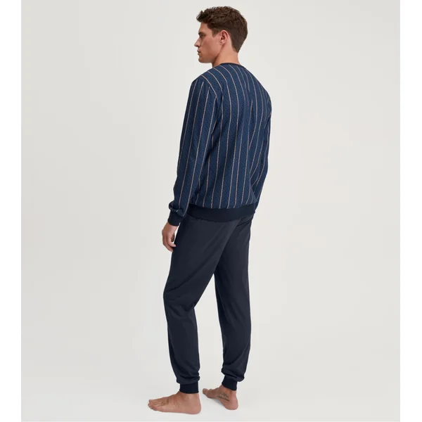 Pyjama homme bleu à rayures verticales Relax Imprint Insignia Blue