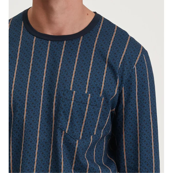 Pyjama homme bleu à rayures verticales Relax Imprint Insignia Blue