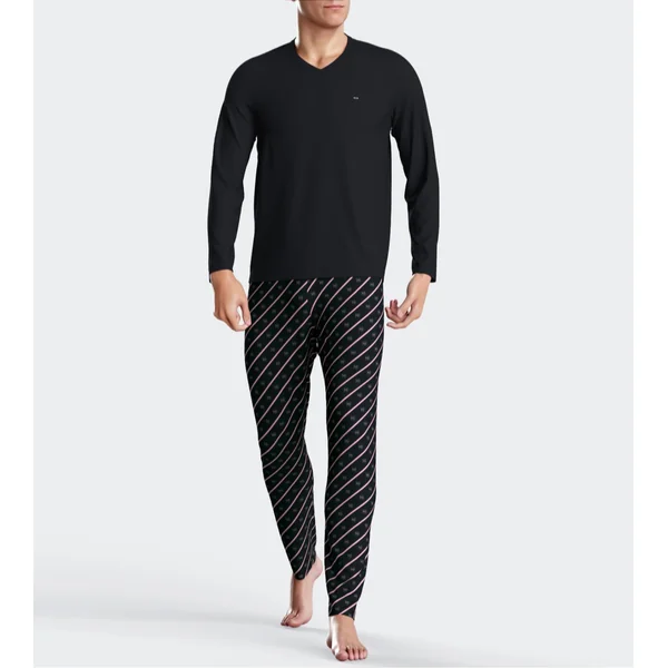 Pyjama homme en coton Bleu/Rose