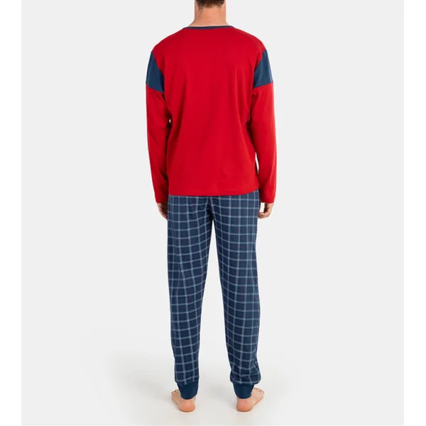 Pyjama long pour homme interlock Rouge