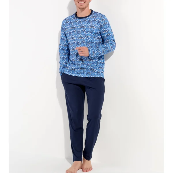 Pyjama long Vibe imprimé Bleu