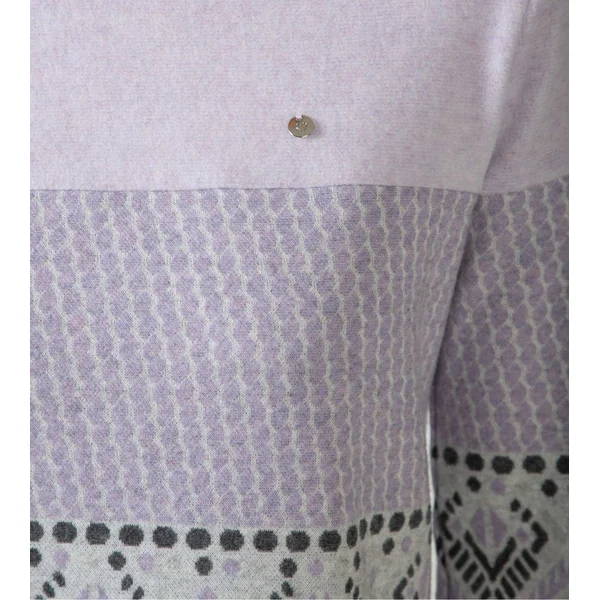 Pyjama polaire très doux pour l'hiver motif jacquard Lilas