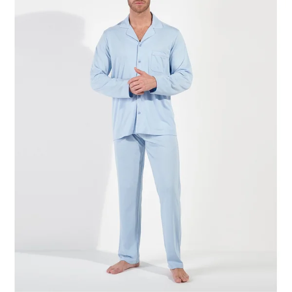 Pyjama uni chemise longue Bleu Clair homme Rafael