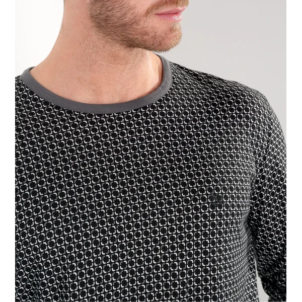 Pyjama à manches longues pour homme imprimé gris Waldorf