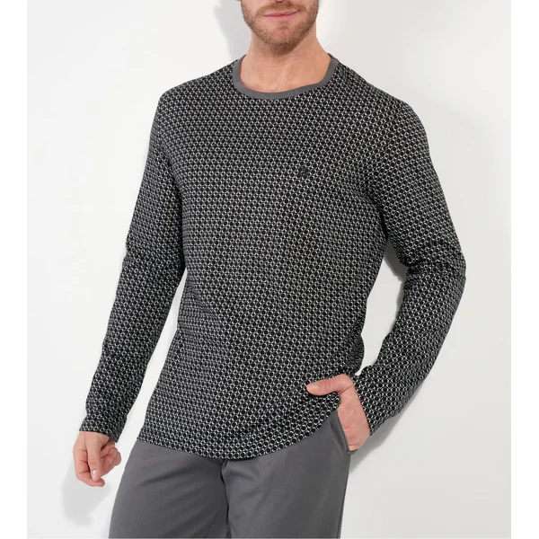 Pyjama à manches longues pour homme imprimé gris Waldorf