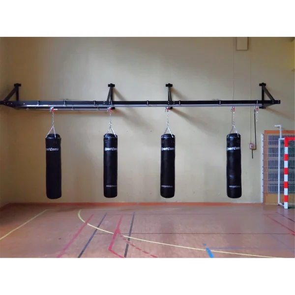 Rail de convoyage mural 4 sacs boxe Sportcom