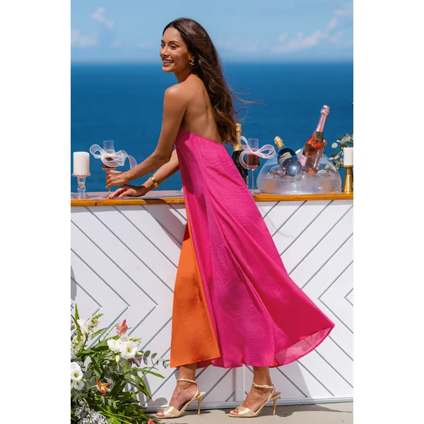 Robe bicolore col haut
