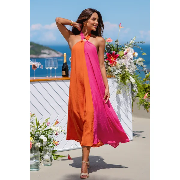 Robe bicolore col haut