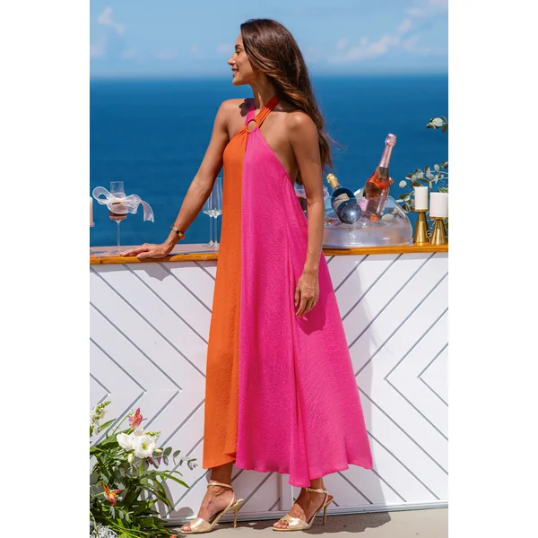 Robe bicolore col haut