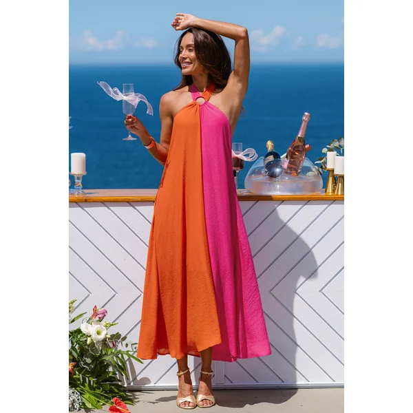 Robe bicolore col haut