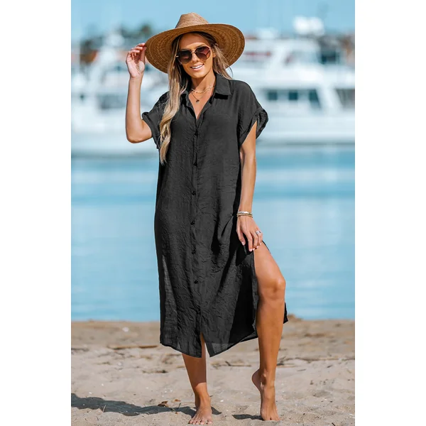 Robe chemise cover up à boutons