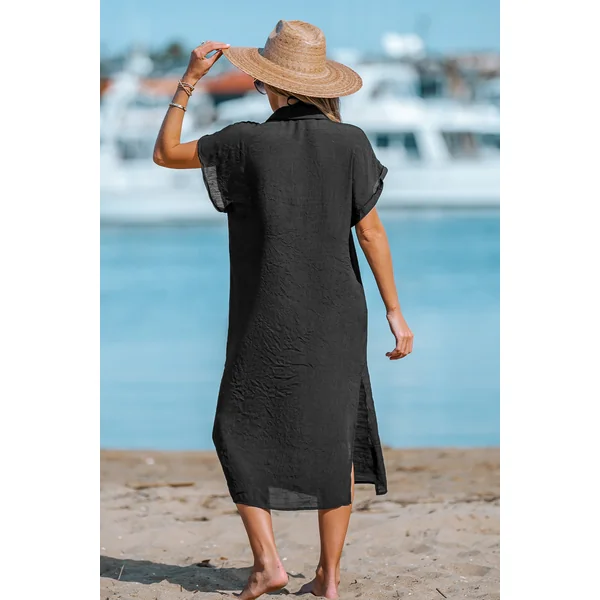 Robe chemise cover up à boutons