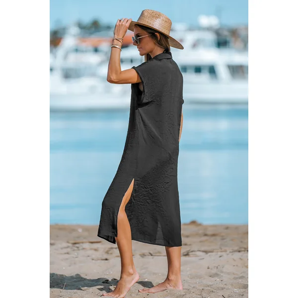 Robe chemise cover up à boutons
