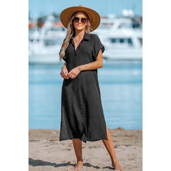 Robe chemise cover up à boutons