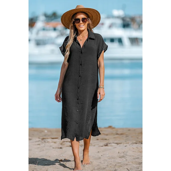 Robe chemise cover up à boutons