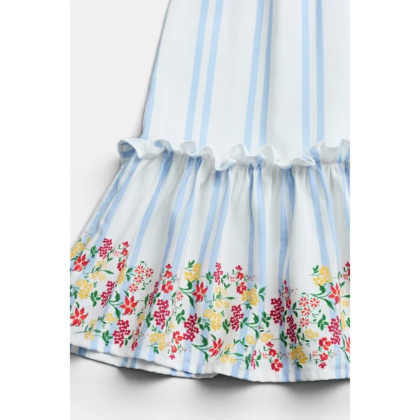Robe col carré courte smockée