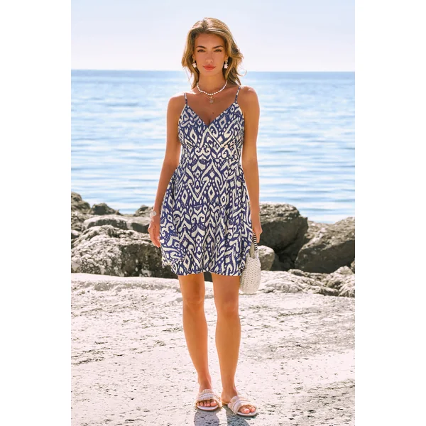 Robe courte abstraite col surplis