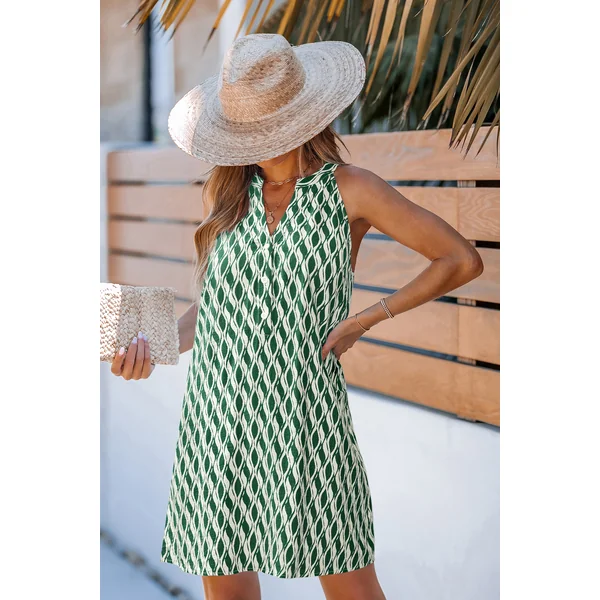 Robe courte abstraite sans manches