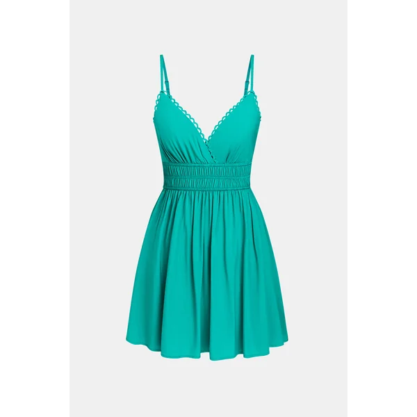 Robe courte aqua plongeante