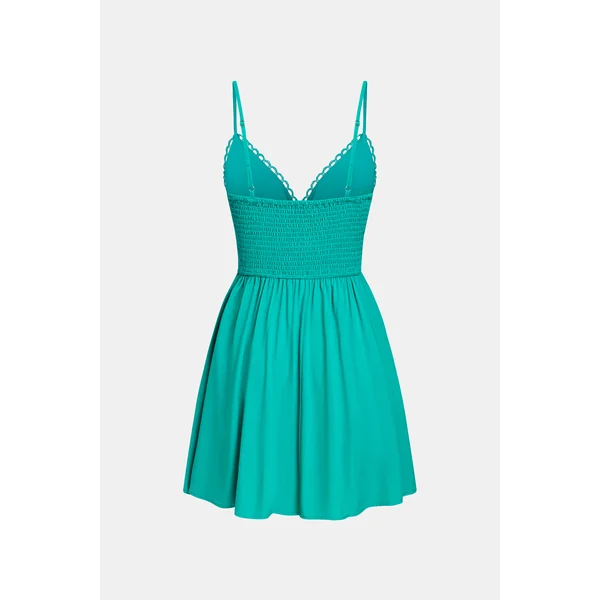 Robe courte aqua plongeante