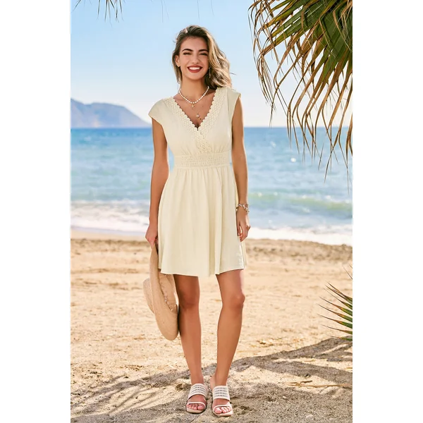 Robe courte beige