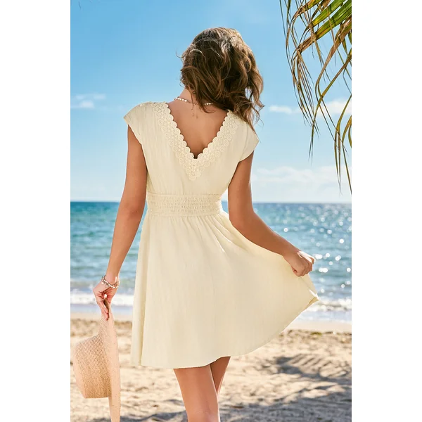 Robe courte beige