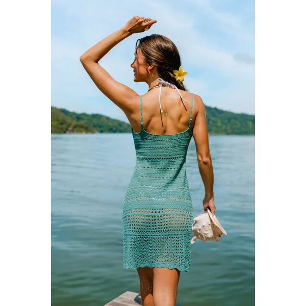 Robe courte cover up vert